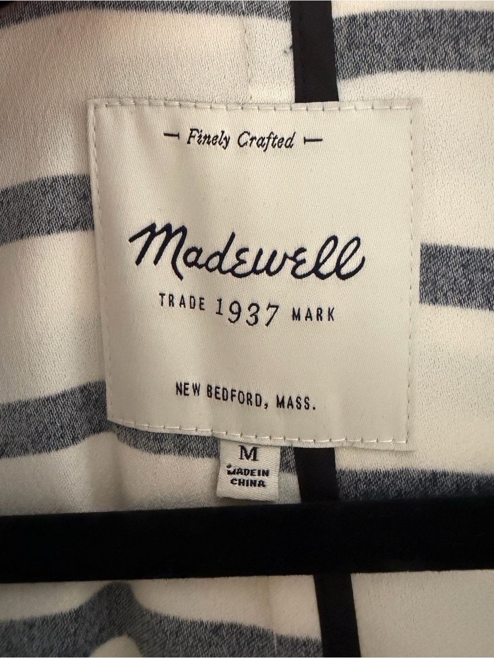 Madewell Black & White Striped Coat - Picture 3 of 3